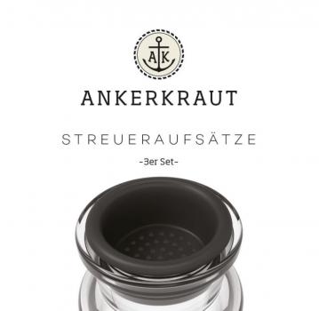Ankerkraut Korkenglas Streuaufsatz, 3er-Set