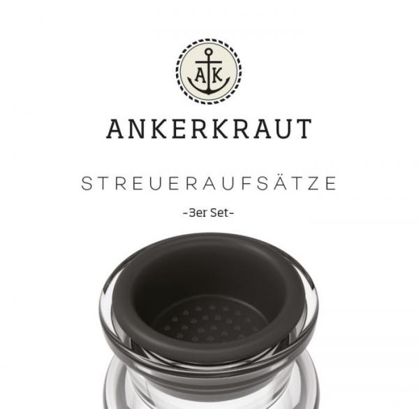 Ankerkraut Korkenglas Streuaufsatz, 3er-Set Ankerkraut Korkenglas Streuaufsatz, 3er-Set