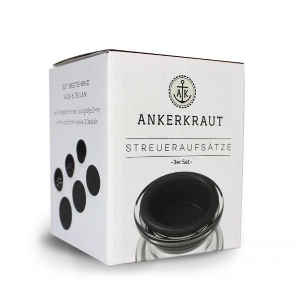 Ankerkraut Korkenglas Streuaufsatz, 3er-Set Ankerkraut Korkenglas Streuaufsatz, 3er-Set