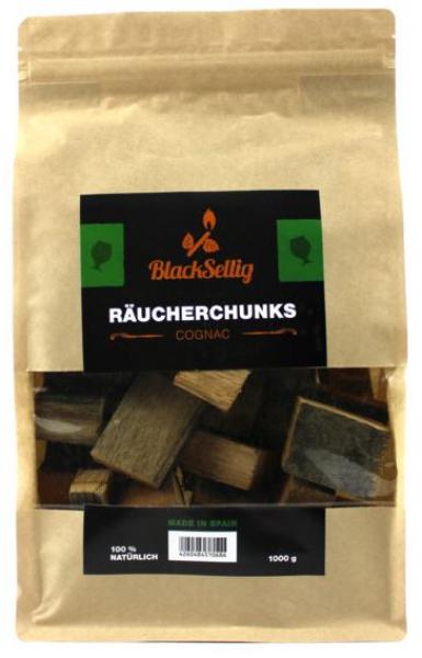 BlackSellig Räucherchunks Cognac 1000g Beutel